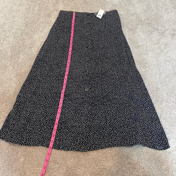 NWT Gap Women's Midi Button Down Skirt Dark Blue White Polka Dot Size 6 - Picture 2 of 6